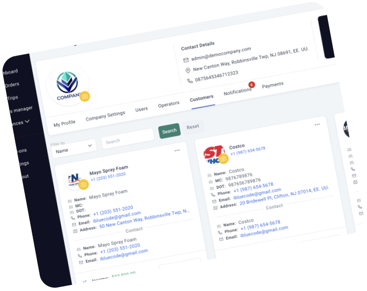 Client Management feature screenshot