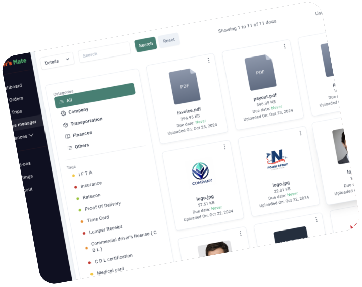 Document Management feature screenshot